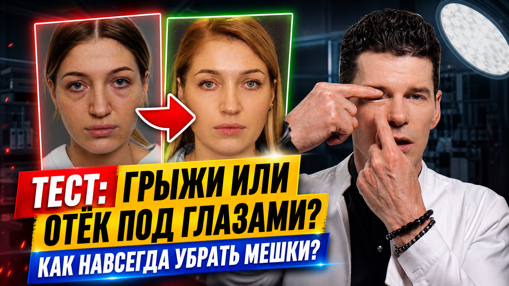 Тест: грыжи или отек под глазами.  Как навсегда убрать мешки?