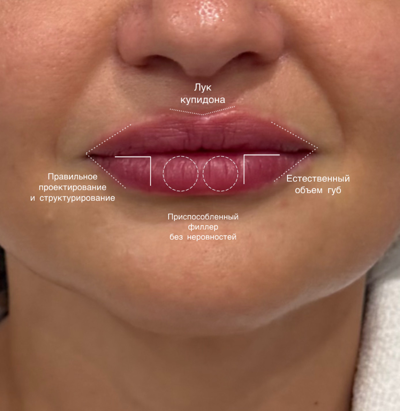 Контурная пластика губ до/после
